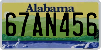 AL license plate 67AN456