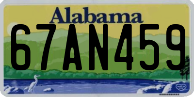 AL license plate 67AN459