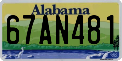 AL license plate 67AN481