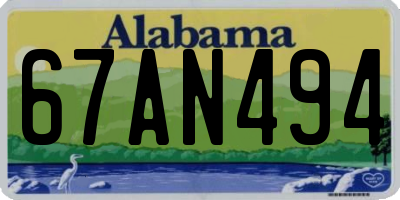 AL license plate 67AN494