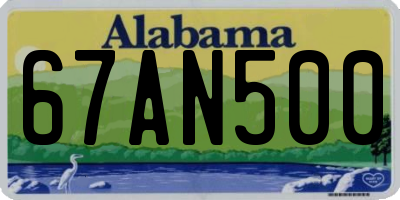 AL license plate 67AN500