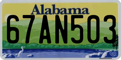 AL license plate 67AN503