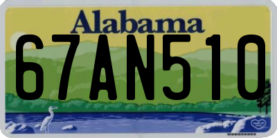 AL license plate 67AN510