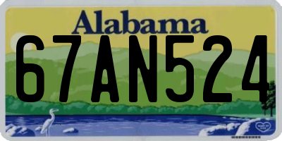 AL license plate 67AN524