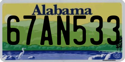 AL license plate 67AN533