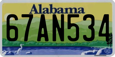 AL license plate 67AN534