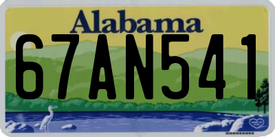 AL license plate 67AN541