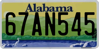 AL license plate 67AN545