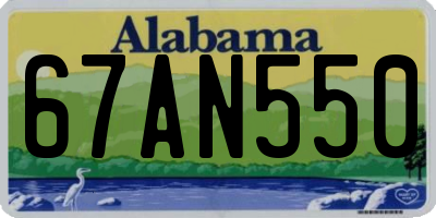 AL license plate 67AN550