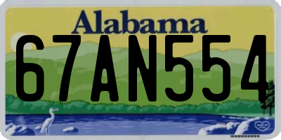 AL license plate 67AN554