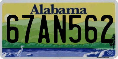AL license plate 67AN562