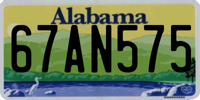 AL license plate 67AN575