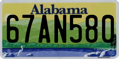AL license plate 67AN580
