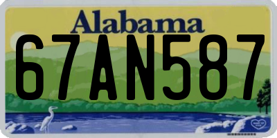 AL license plate 67AN587