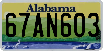 AL license plate 67AN603