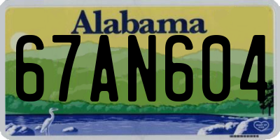 AL license plate 67AN604