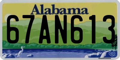 AL license plate 67AN613