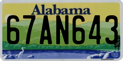 AL license plate 67AN643