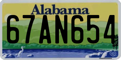 AL license plate 67AN654