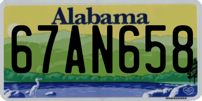AL license plate 67AN658
