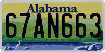 AL license plate 67AN663