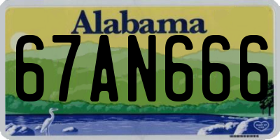 AL license plate 67AN666