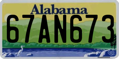 AL license plate 67AN673