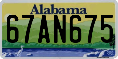 AL license plate 67AN675