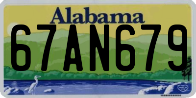AL license plate 67AN679