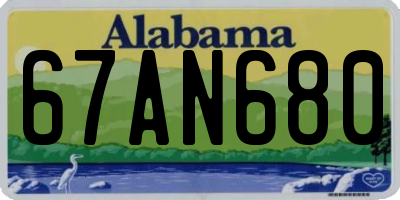 AL license plate 67AN680