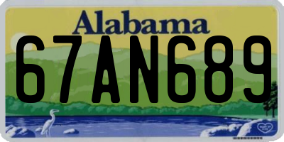 AL license plate 67AN689