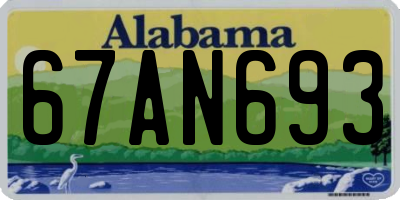 AL license plate 67AN693