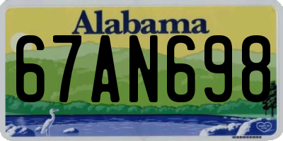 AL license plate 67AN698