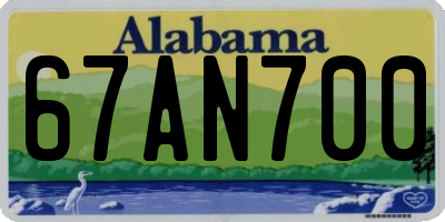 AL license plate 67AN700