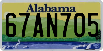 AL license plate 67AN705
