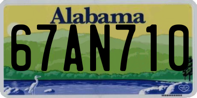 AL license plate 67AN710
