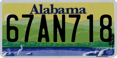 AL license plate 67AN718