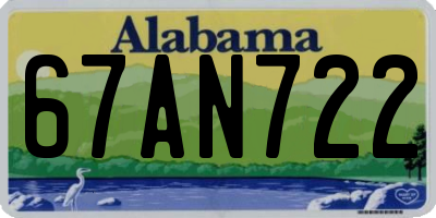 AL license plate 67AN722