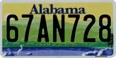 AL license plate 67AN728