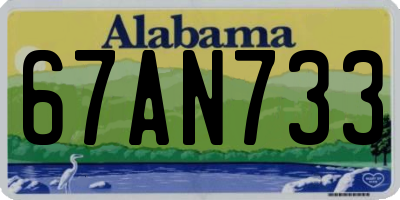AL license plate 67AN733