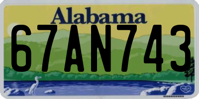 AL license plate 67AN743