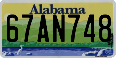 AL license plate 67AN748