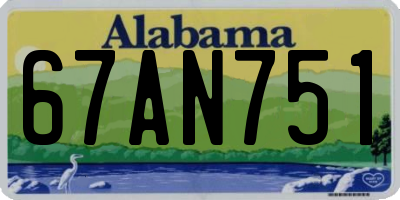 AL license plate 67AN751