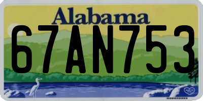 AL license plate 67AN753
