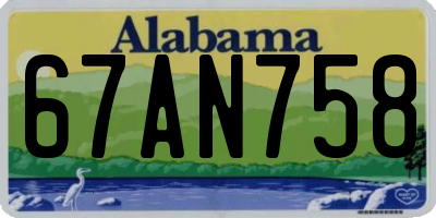 AL license plate 67AN758