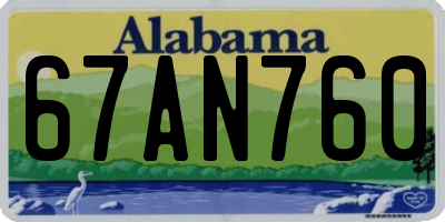 AL license plate 67AN760
