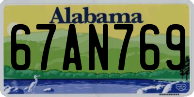 AL license plate 67AN769