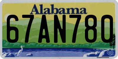 AL license plate 67AN780
