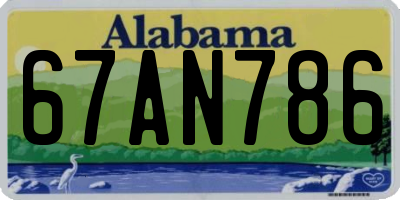 AL license plate 67AN786