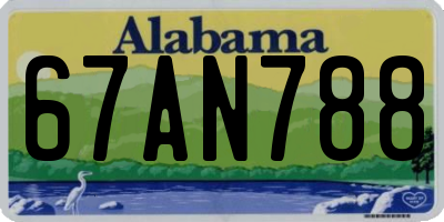 AL license plate 67AN788